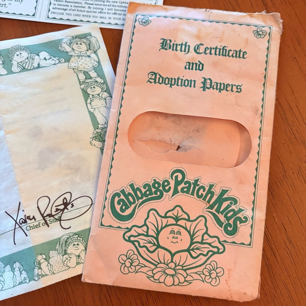 Vintage Cabage Patch Certificate and Adoption Papers 1980's - Picture 4 of 7